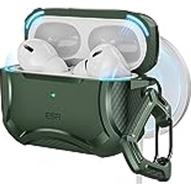 ESR för AirPods Pro 2-fodral, MagSafe trådlös laddning, kompatibel med AirPods Pro 2:a generationen 2023/2022/1:a generationen 2019, magnetiskt lock, HaloLock Cyber Armor tufft fodral för AirPod Pro