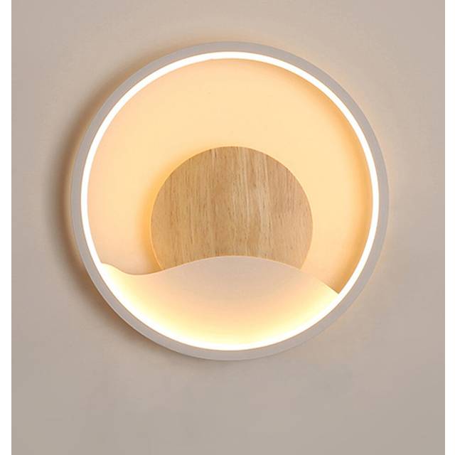 Indoor Wall Light Led Modern Nordic Wall Lamp, Round Decorative Wall Sconce White for Bedroom Hallway Corridor Stairs, Warm White