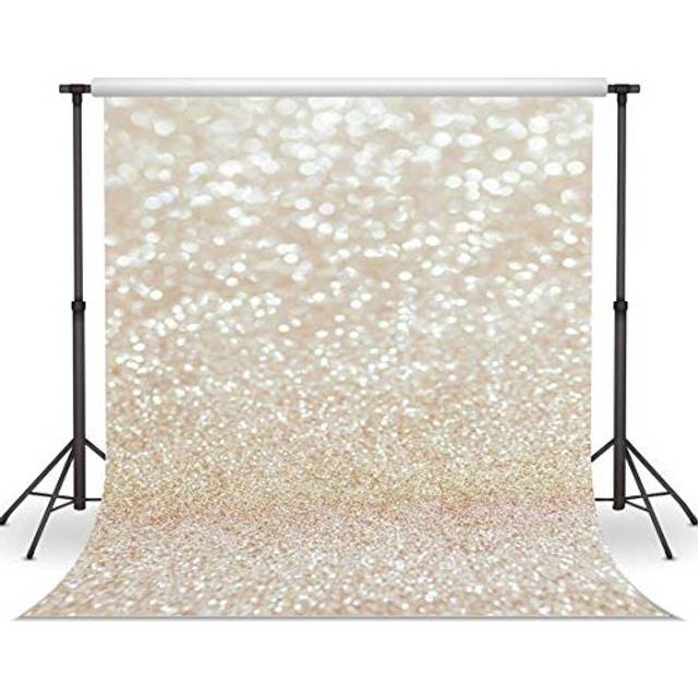 LYWYGG 8X8FT Golden Spots Photography Backdrop Shinning Sparkle Sand Scale Background Vinyl Bokeh Professional Newborn Baby Children Portrait Photo