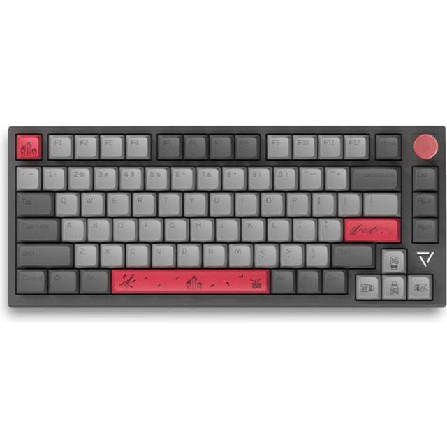 (Grey) Mechanical Keyboard 81 Keys PBT Sublimation MDA Profile Keycaps Triple-Mode