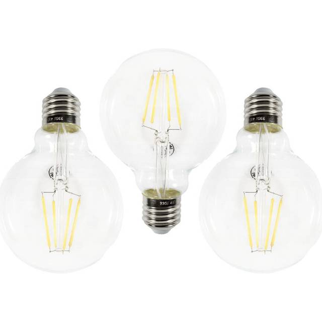 Litecraft Light Bulb E27 Edison Screw 4W LED Filament in Clear 3 Pack