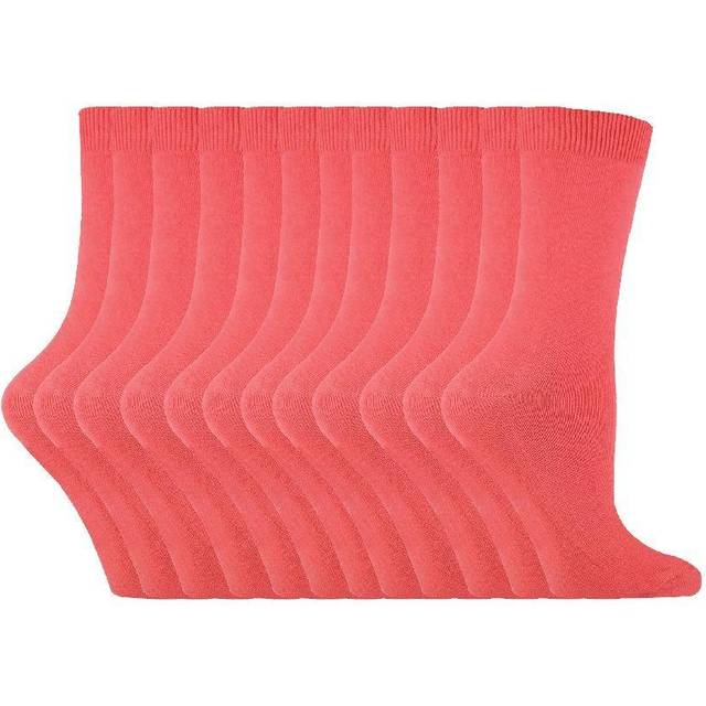 12 Pairs Plain Coloured Cotton Rich Dress Socks - Burnt Orange - 4-8