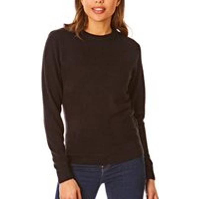 Ladies knitted jumper light & shade knit crew neck long sleeve supersoft sweater