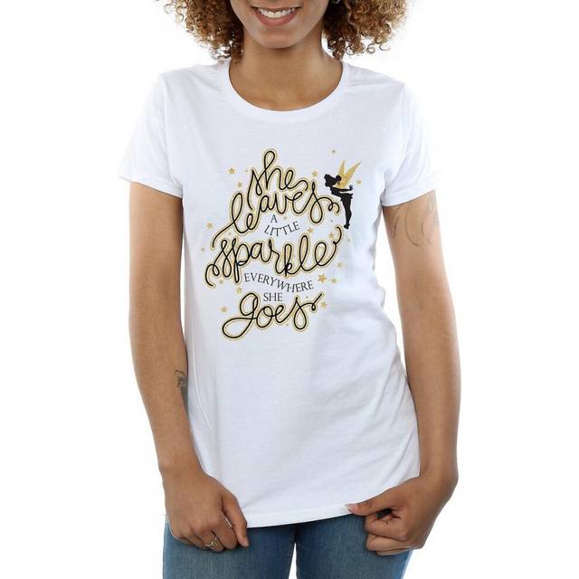 Disney Womens/Ladies Tinkerbell Stars Cotton T-Shirt L white