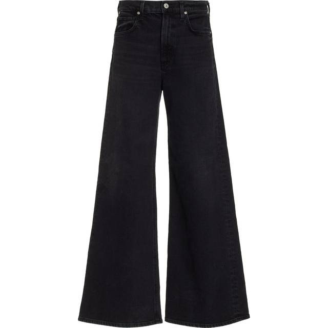 Citizens of Humanity Womens Devine (washed Blk) Paloma Wide-leg Mid-rise Stretch-denim Jeans 26