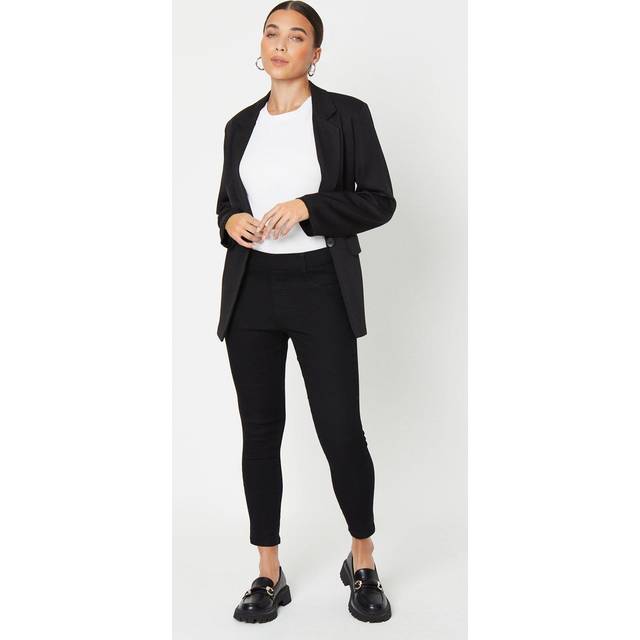 Womens Petite Skinny Ankle Grazer Jeggings - Black - 8