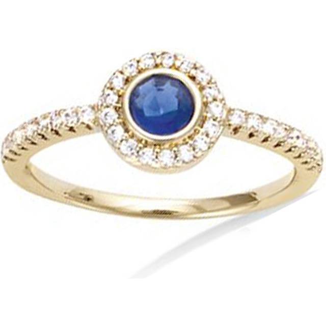 Gold Plated Ring 'Sissi' golden sapphire - 8 mm 52 blue