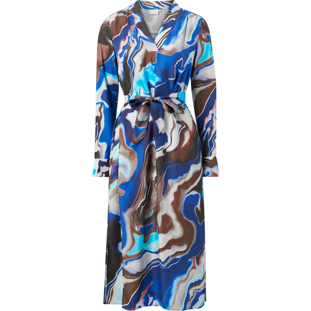 Coster Copenhagen - Klänning Long Dress in Flow Print - Blå