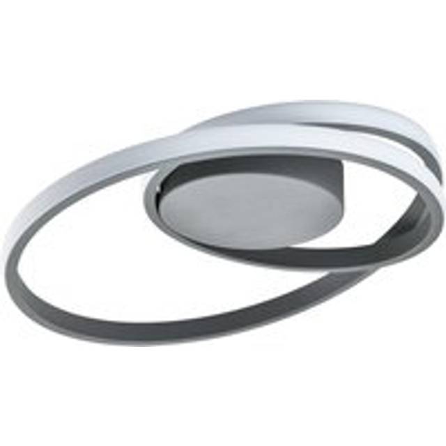 Modern Single Loop Strip Flush LED Powered Ceiling Light Fitting - Grey - One Size