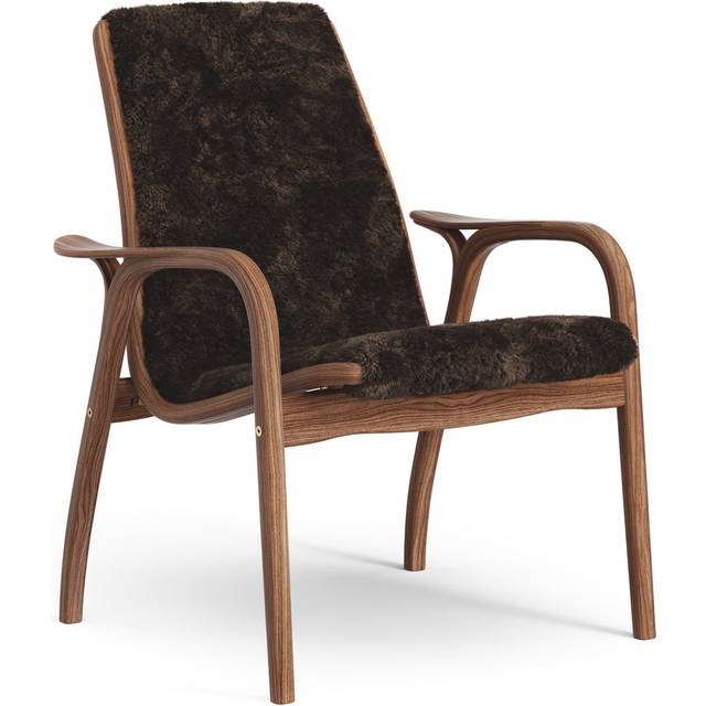 Swedese Laminett fåtölj oljad valnöt/fårskinn Espresso (brun)