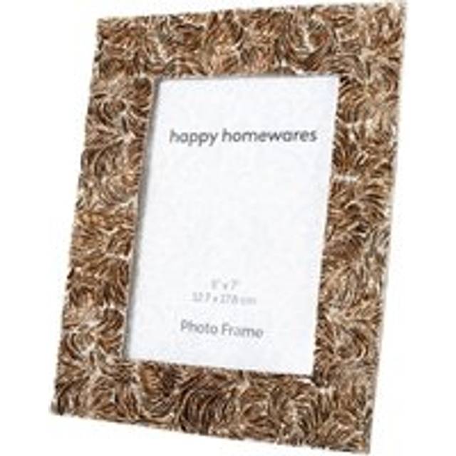 Contemporary Designer 5x7 Photo Frame in Brushed Antique Gold with Silver Trim - Metallics - One Size