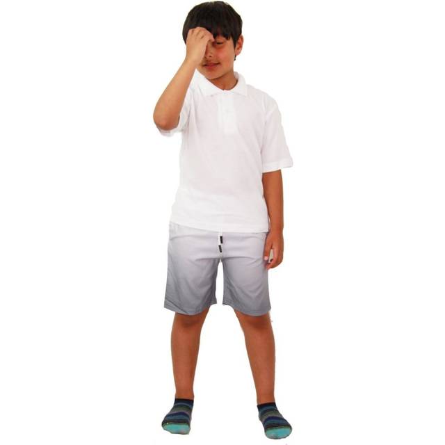 (9-10 Years) Kids Boys Girls Shorts Two Tone Grey Summer Chino Short Knee Length Half Pants