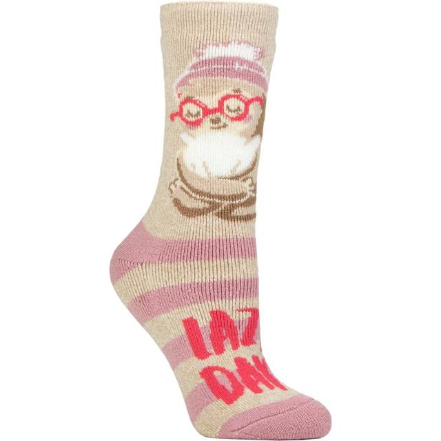 Ladies Lite Fun Feet Novelty Thermal Socks - Lazy Days