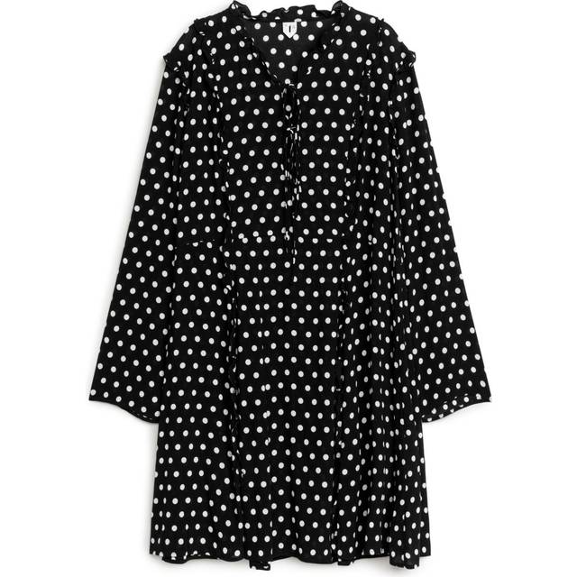 ARKET Ruffled A-Line Dress -Black, 34