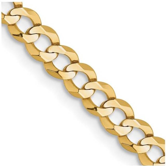 Quality Gold LCB100-22 14K Yellow Gold 3.7 mm Lightweight Flat 22 in. Cuban Chain