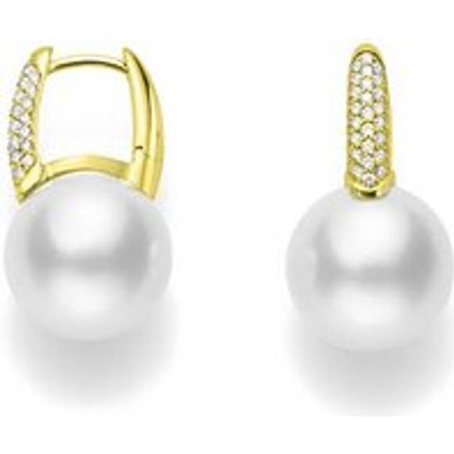 Mikimoto Classic Elegance 18ct Yellow Gold 8mm Akoya Pearl 0.26ct Diamond Earrings - Yellow Gold