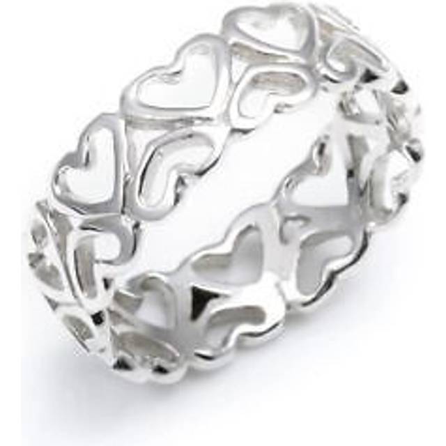 Sterling Silver Cut-Out Multi Heart Ring Y2K Friendship Promise Band | RingSize: UK (N 1/2) US (7) EU (14)