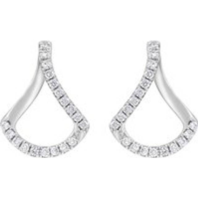 18ct White Gold 0.30ct Diamond Open Bell Shaped Earrings