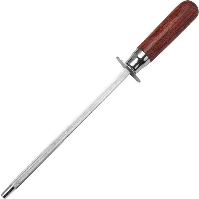 10'' Professional Chef Knife Sharpener Rod Wooden Handle Diamond Sharpening Stick Honing Steel