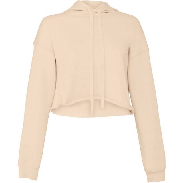 (S, Heather Dust) Bella + Canvas Womens/Ladies Fleece Crop Hoodie