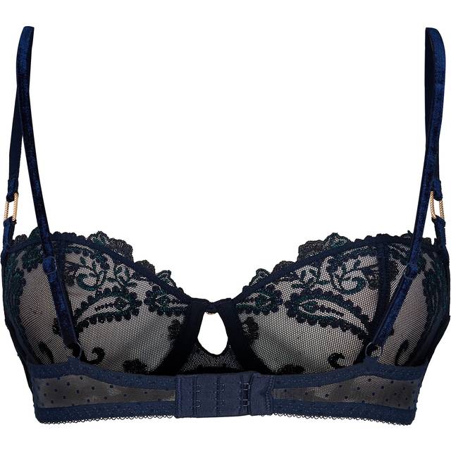Aubade Womens Velvet Memories Half Cup Bra - Blue Polyamide - Size 32C