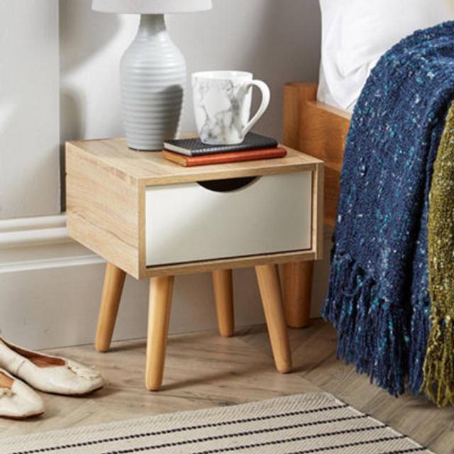 Boden 1 Drawer Bedside Table Storage Unit - Light Oak - One Size