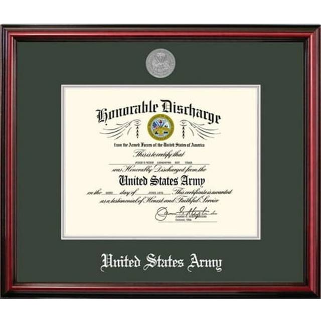 Campus Images ARDPT002 8.5 x 11 in. Patriot Frames Army Discharge Petite Cherry Frame with Silver Medallion