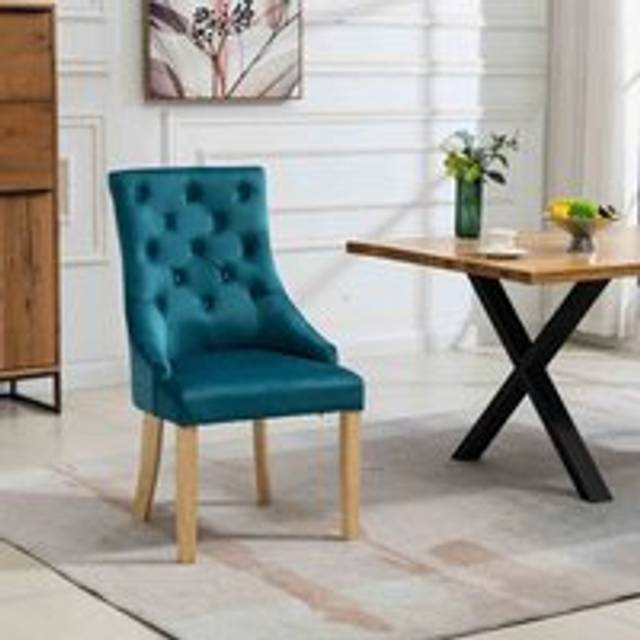 Artemis Home Ravenna Set of 2 Teal Velvet Dining Chair - Blue