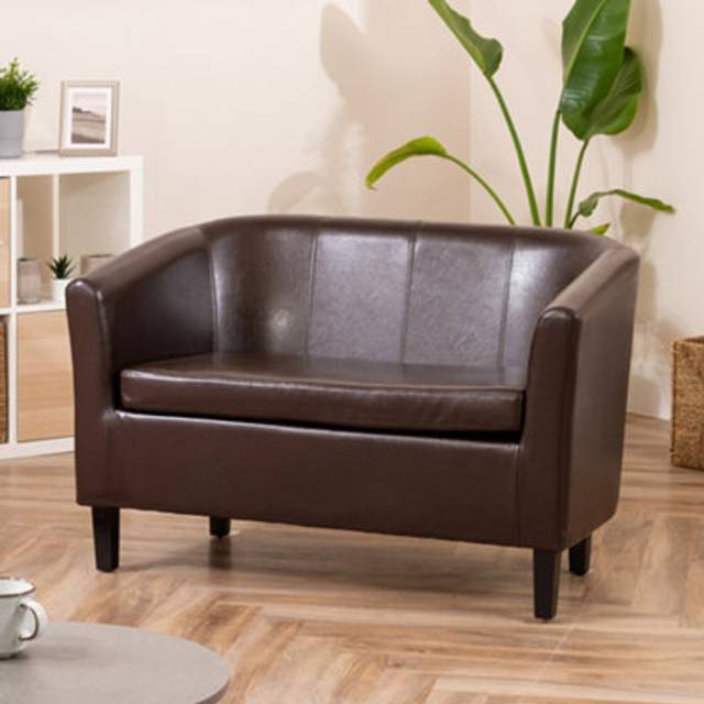 Meriden 2 Seat Tub Sofa - Brown