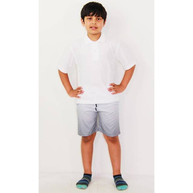 (11-12 Years) Kids Boys Girls Shorts Two Tone Grey Summer Chino Short Knee Length Half Pants