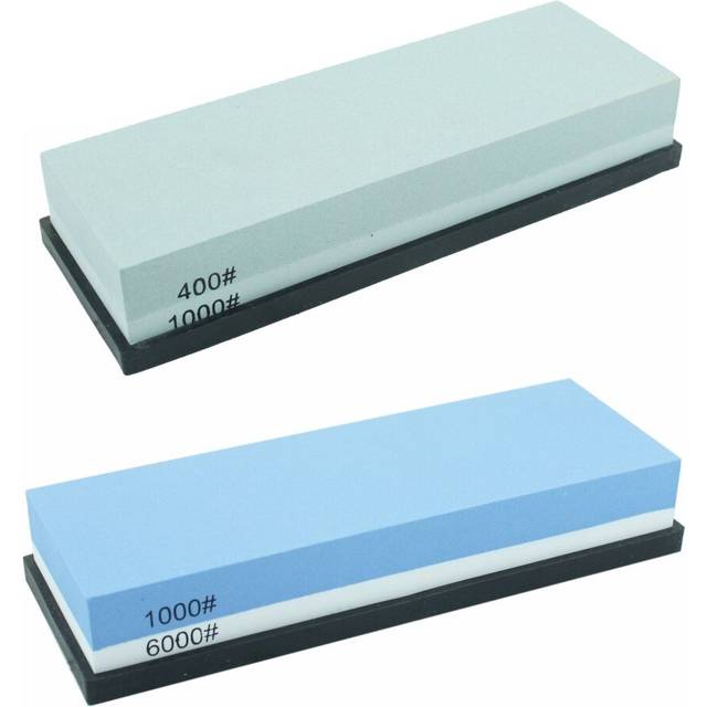 400/1000+1000/6000 Dual Whetstone Set Knife Sharpening Water Stone Wet Sharpener with Non-Slip Stand Holder