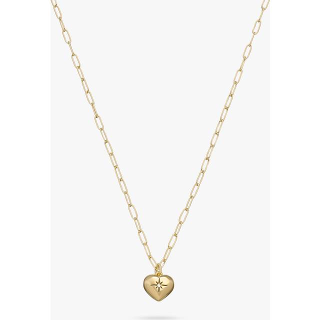 Coach Heart Pendant Paperclip Chain Necklace, Gold