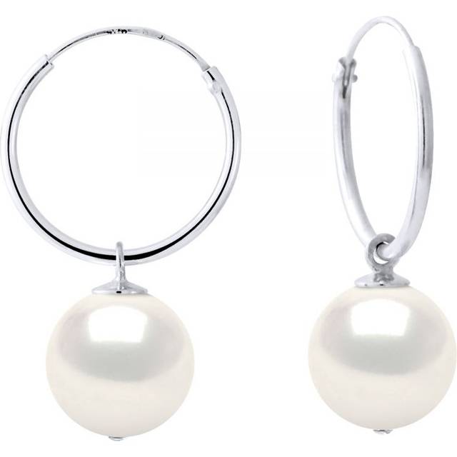 Diadema Womens - Earrings White Gold and Real Freshwater Pearls - One Size