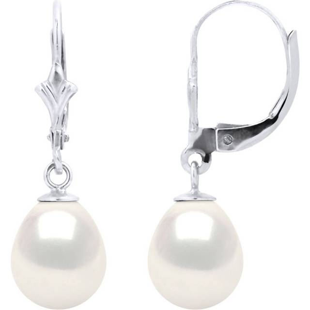 Diadema Womens - Earrings White Gold and Real Freshwater Pearls - One Size
