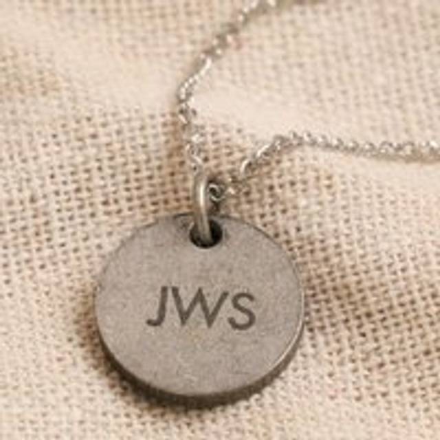 Men's Personalised Gunmetal Disc Pendant Necklace - silver - one size