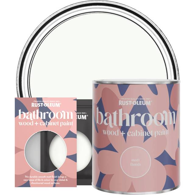 Rust-Oleum Bathroom Wood & Cabinet Paint, Matt Finish - Still - 750ml - White