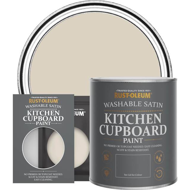 Rust-Oleum Washable Satin Finish Kitchen Cupboard Paint In Hessian - Beige