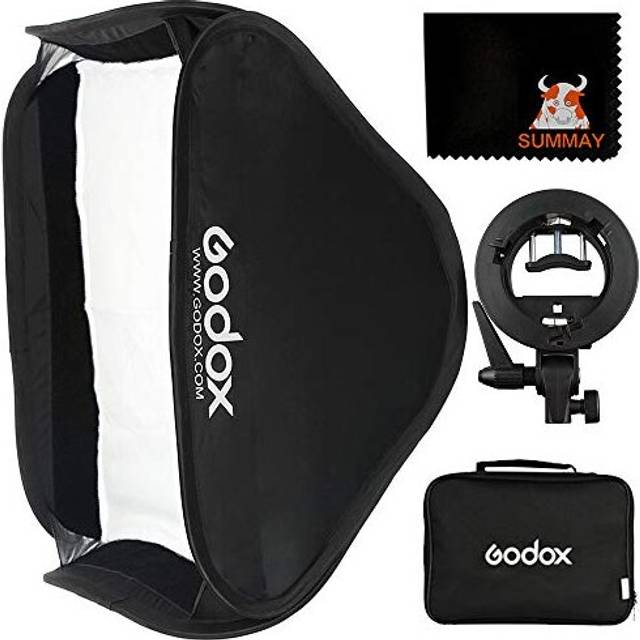 Godox 80 x 80 hopfällbar universell softbox med S-blixthållare för justerbar justering av Flash Bowens-monteringstillbehör (SFUV8080)