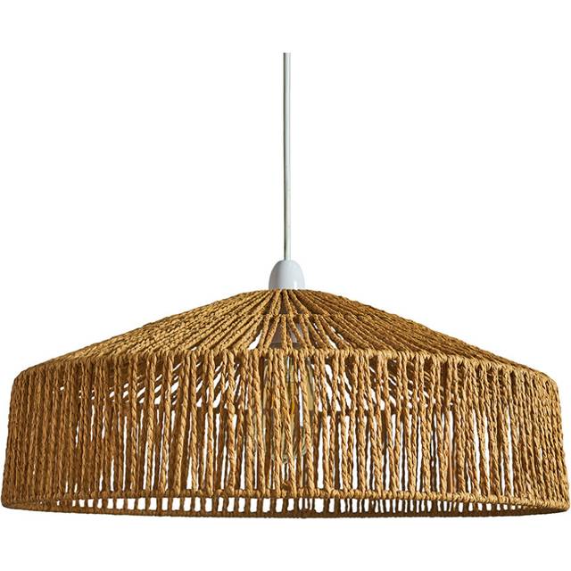 Modern Natural Tapered Woven Rope Ceiling Pendant Drum Light Shade