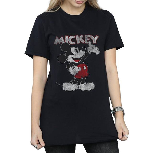 Presents Mickey Mouse Cotton Boyfriend T-Shirt - Black
