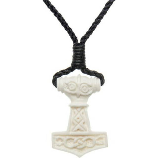 Thor's hammer pendant natural bone necklace celtic norse design - 81stgeneration