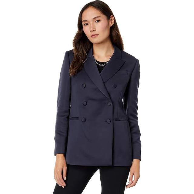 Ted Baker Womens Seraph Double Breasted Satin Boyfriend Blazer in Blue - Size 8 UK