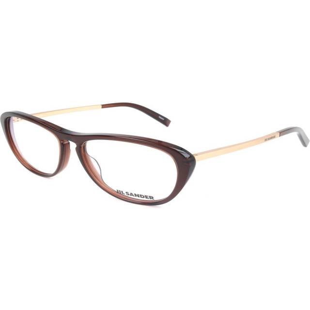 Jil Sander J 4013 C Women&#39;s Eyeglasses Brown Size 53 (Frame Only) - Blue Light Block Available - Transparent Brown (53)