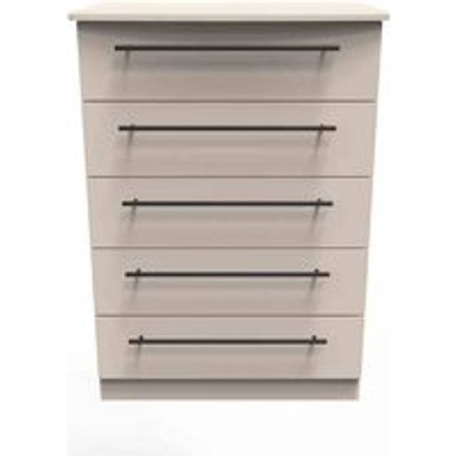 Welcome Furniture Ready Assembled Finsbury 5 Drawer Chest - Kashmir Matt, Cream