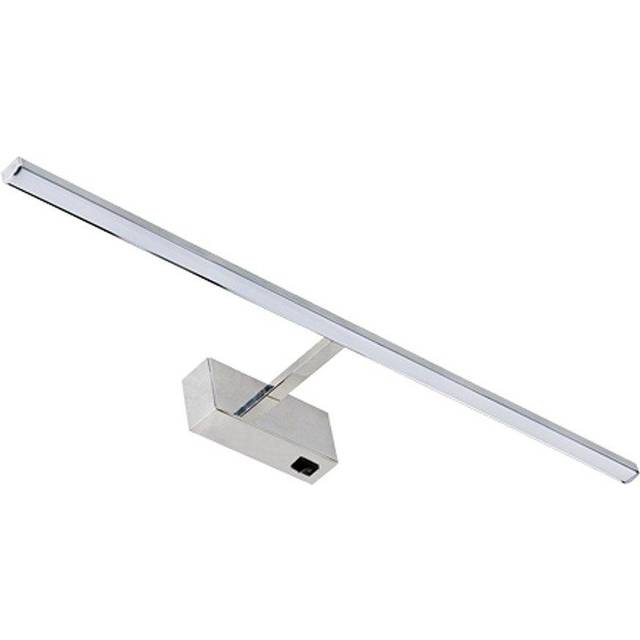 'Mills' Chrome IP44 Bathroom Over Mirror Wall Light 12W With Switch - Metallic Silver - One Size