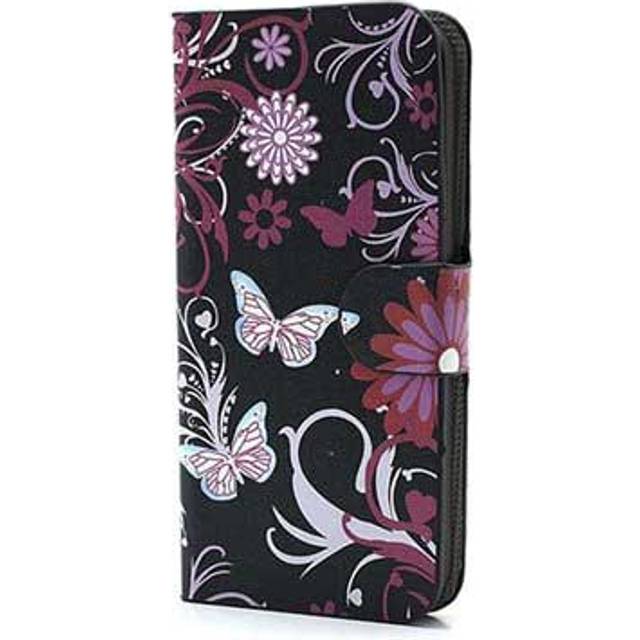 iPhone 5 / 5S / SE Plånbok Fodral - Fjärilar / Blommor