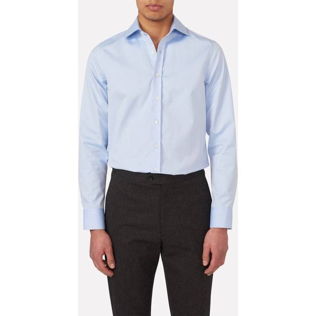 Regular fit cut away twillskjorta light blue