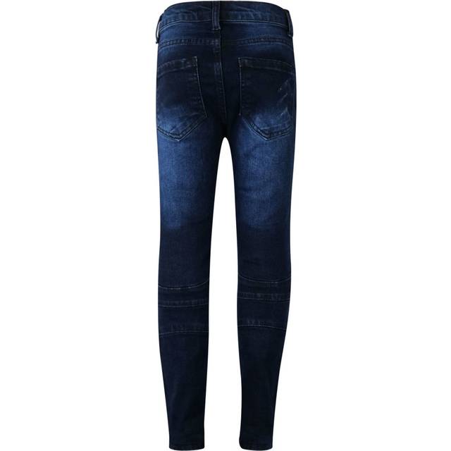 (13 Years) Kids Boys Stretchy Jeans Dark Blue Ripped Drape Panel Denim Pants Trouser 5-13Yr