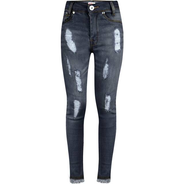 (13 Years, Style 1 Black) Girls Stretchy Jeans Kids Ripped Denim Pants Trousers Jeggings Age 5-13 Years