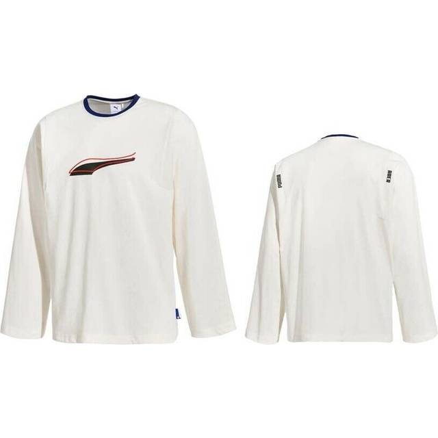 Puma x Ader Error Long Sleeve T-Shirt Tee Top Cream Mens 578491 80 - Off-White - Size Small
